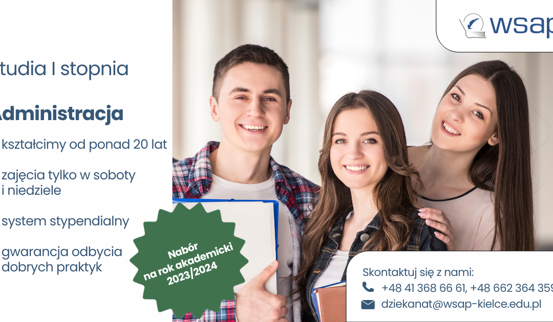 Rekrutacja na kierunku ADMINISTRACJA jeszcze trwa!
